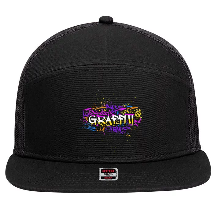 Graffiti Spray Paint Graffiti Artist 7 Panel Mesh Trucker Snapback Hat