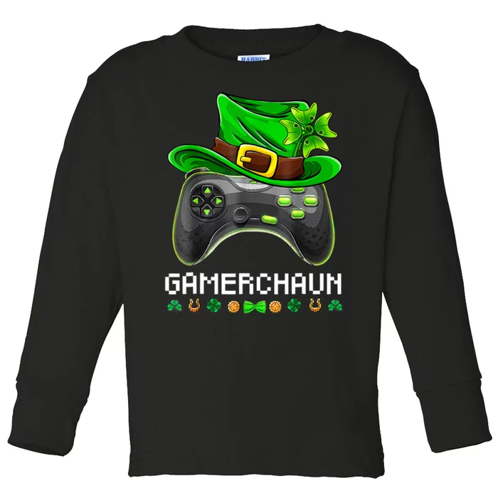 Gamerchaun St Patrick's Day Game Toddler Long Sleeve Shirt