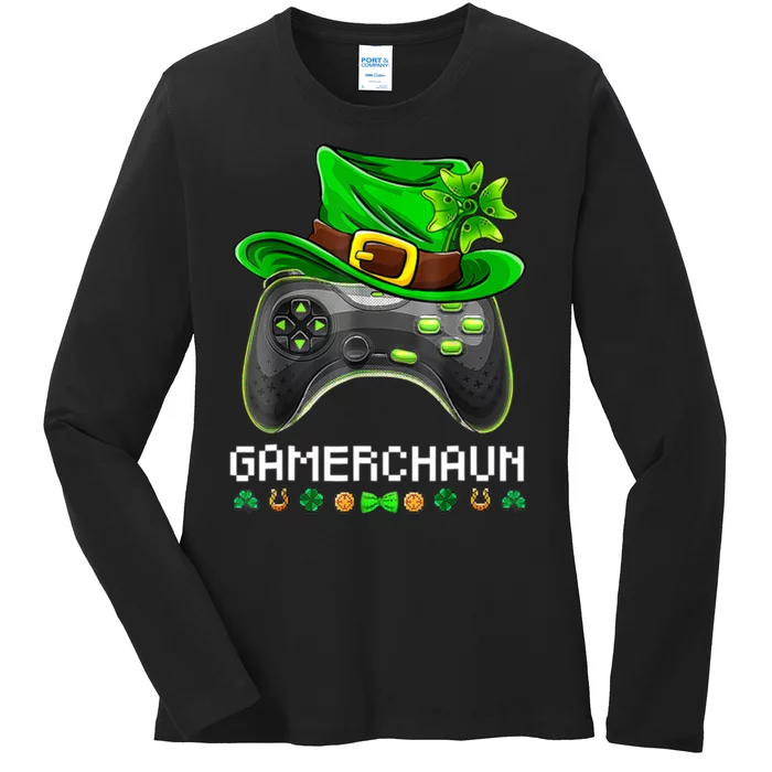 Gamerchaun St Patrick's Day Game Ladies Long Sleeve Shirt