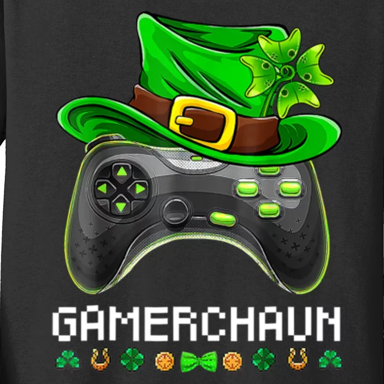 Gamerchaun St Patrick's Day Game Kids Long Sleeve Shirt