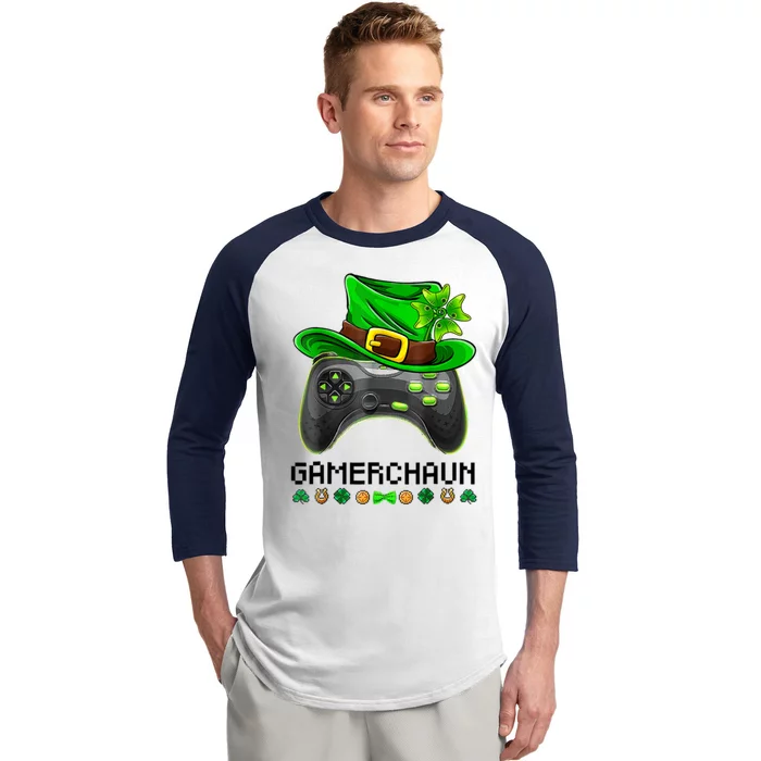 Gamerchaun St Patrick's Day Game Baseball Sleeve Shirt