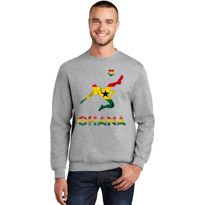 Ghana Soccer Player Ghana Ghanese Roots Evolution Ghana Flag Tall Sweatshirt