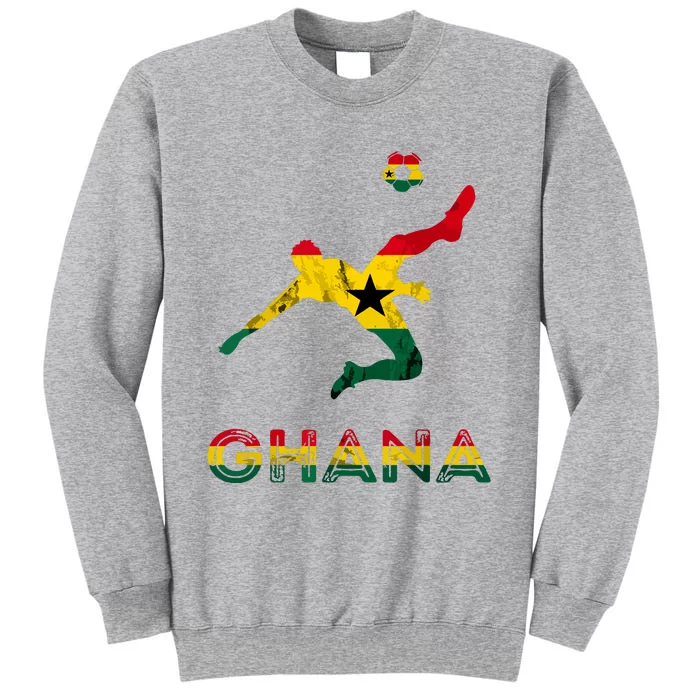 Ghana Soccer Player Ghana Ghanese Roots Evolution Ghana Flag Tall Sweatshirt