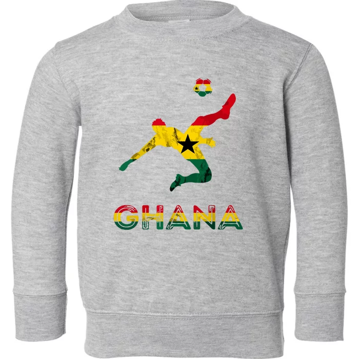 Ghana Soccer Player Ghana Ghanese Roots Evolution Ghana Flag Toddler Sweatshirt