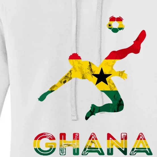 Ghana Soccer Player Ghana Ghanese Roots Evolution Ghana Flag Women's Pullover Hoodie