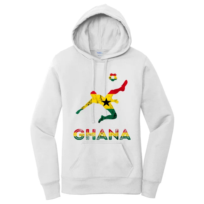 Ghana Soccer Player Ghana Ghanese Roots Evolution Ghana Flag Women's Pullover Hoodie