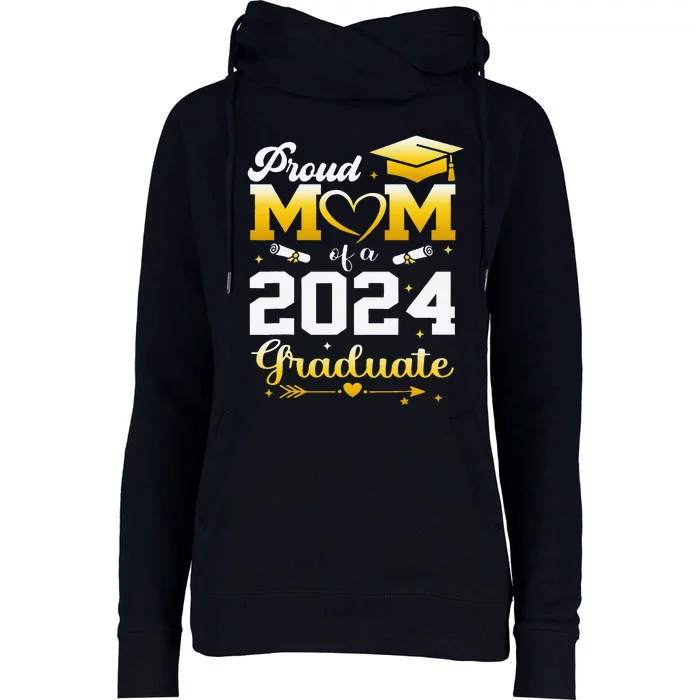 Graduation Son Proud Mom Of A 2024 Graduate Womens Funnel Neck Pullover Hood