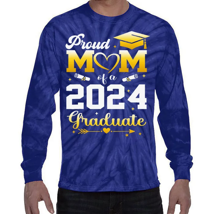 Graduation Son Proud Mom Of A 2024 Graduate Tie-Dye Long Sleeve Shirt