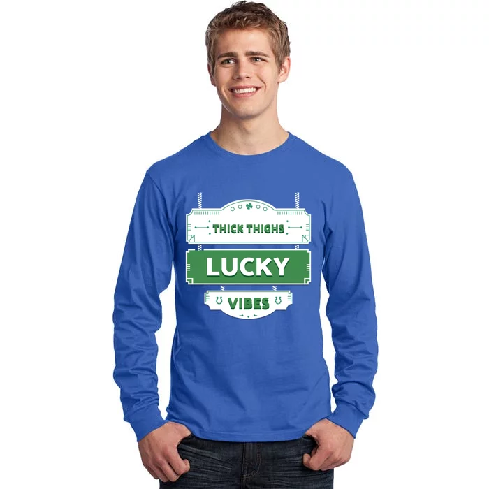 Green St Patrick's Day Thick Thighs Lucky Vibes Cool Gift Tall Long Sleeve T-Shirt