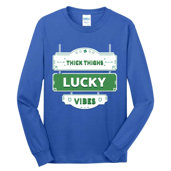 Green St Patrick's Day Thick Thighs Lucky Vibes Cool Gift Tall Long Sleeve T-Shirt