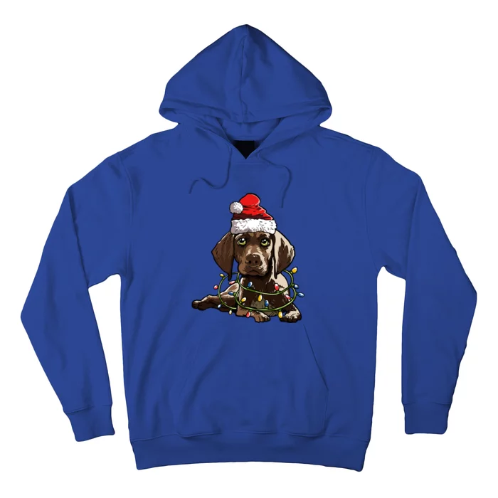 Ger Shorthaired Pointer Santa Christmas Tree Lights Xmas Gift Hoodie