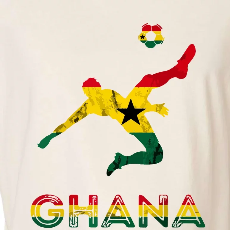 Ghana Soccer Player Ghana Ghanese Roots Evolution Ghana Flag Garment-Dyed Women's Muscle Tee