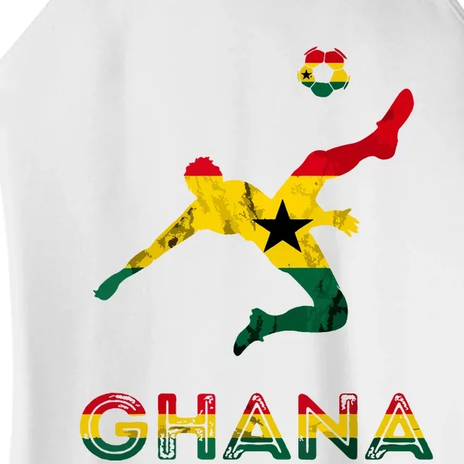 Ghana Soccer Player Ghana Ghanese Roots Evolution Ghana Flag Women’s Perfect Tri Rocker Tank