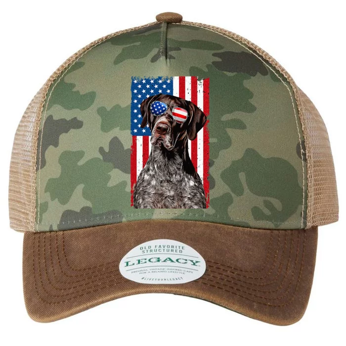 German Shorthaired Pointer 4th Of July American Flag GSP Dog Legacy Tie Dye Trucker Hat