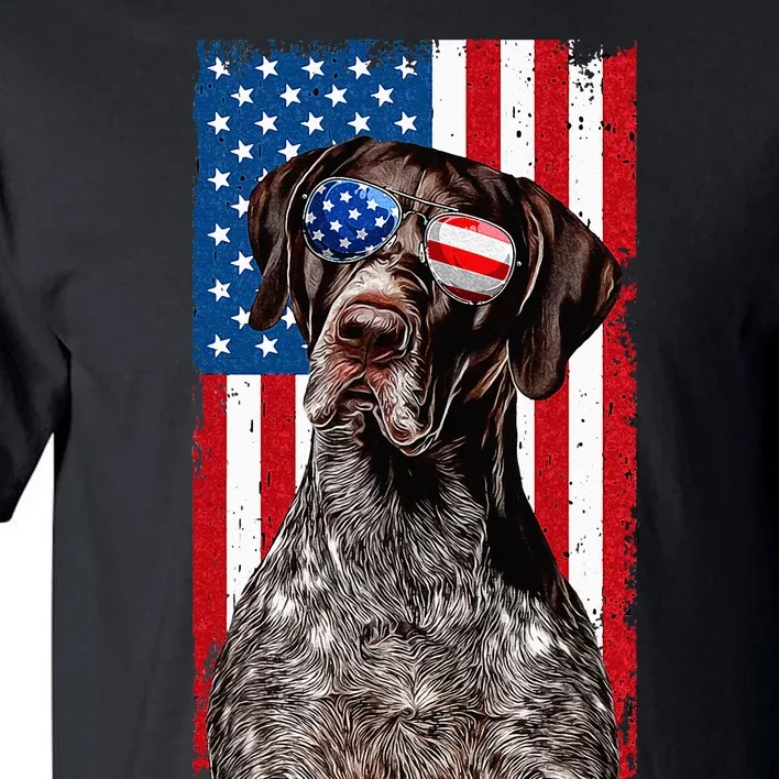 German Shorthaired Pointer 4th Of July American Flag GSP Dog Tall T-Shirt