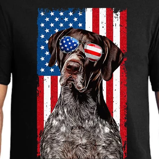 German Shorthaired Pointer 4th Of July American Flag GSP Dog Pajama Set