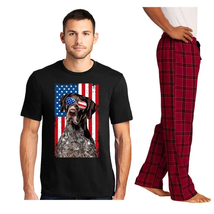 German Shorthaired Pointer 4th Of July American Flag GSP Dog Pajama Set