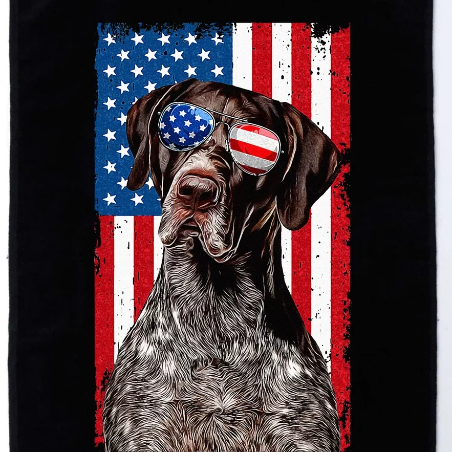 German Shorthaired Pointer 4th Of July American Flag GSP Dog Platinum Collection Golf Towel