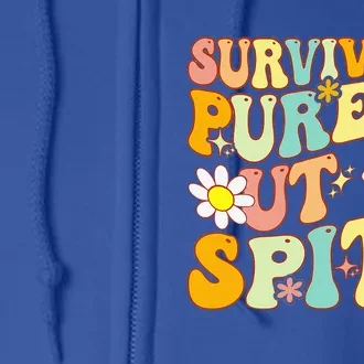 Groovy Surviving Purely Out Of Spite A Humorous Funny Joke Full Zip Hoodie