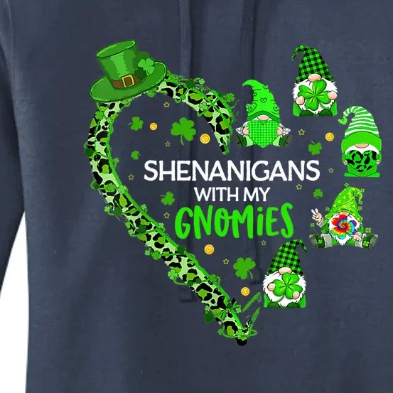 Gnome St Patrick's Day Shenanigans With My Gnomies Shamrock Women's Pullover Hoodie