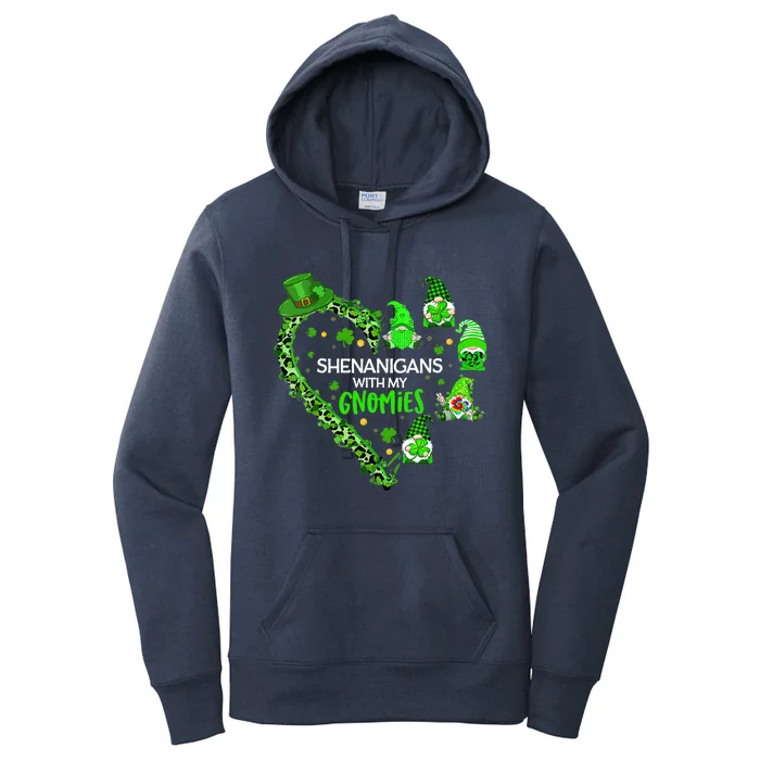 Gnome St Patrick's Day Shenanigans With My Gnomies Shamrock Women's Pullover Hoodie