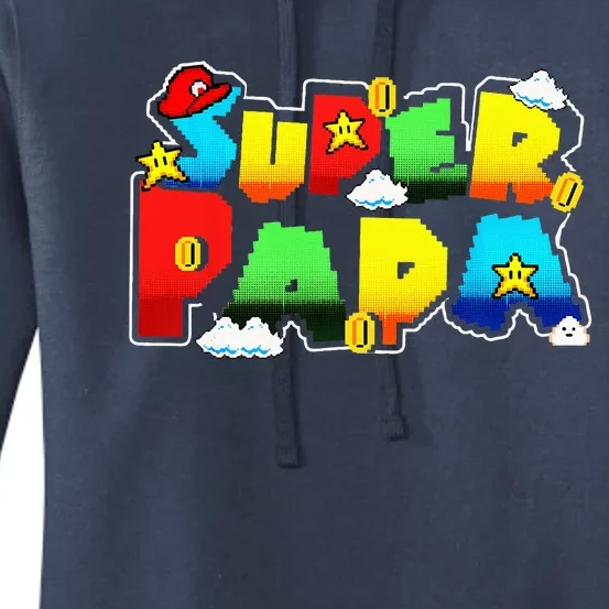 Gamer Super Papa Funny Father Day Gifts Gamer Gift For Papa Women's Pullover Hoodie