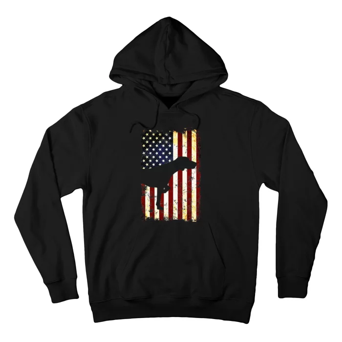 German Shorthaired Pointer Silhouette American Flag Hoodie