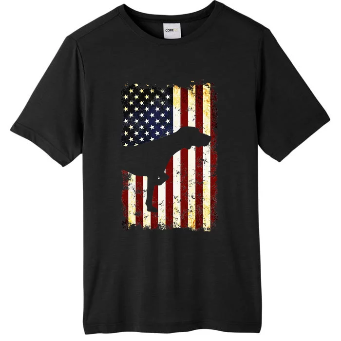 German Shorthaired Pointer Silhouette American Flag ChromaSoft Performance T-Shirt