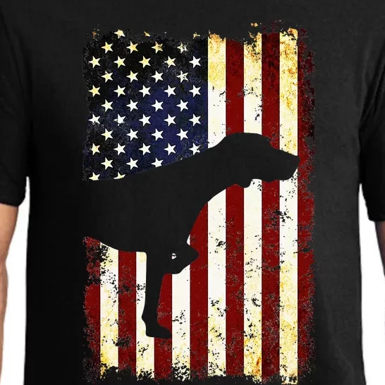 German Shorthaired Pointer Silhouette American Flag Pajama Set