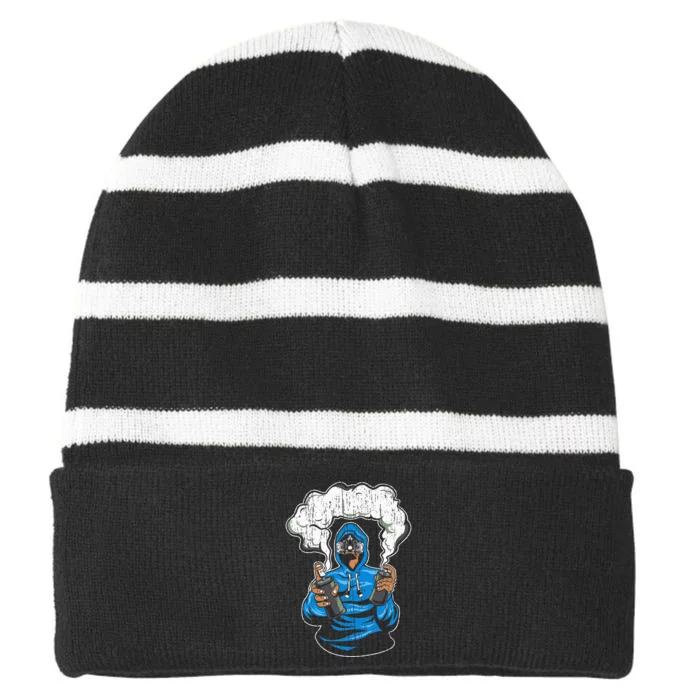 Graffiti Spray Paint Street Art Drawing Artist Striped Beanie with Solid Band