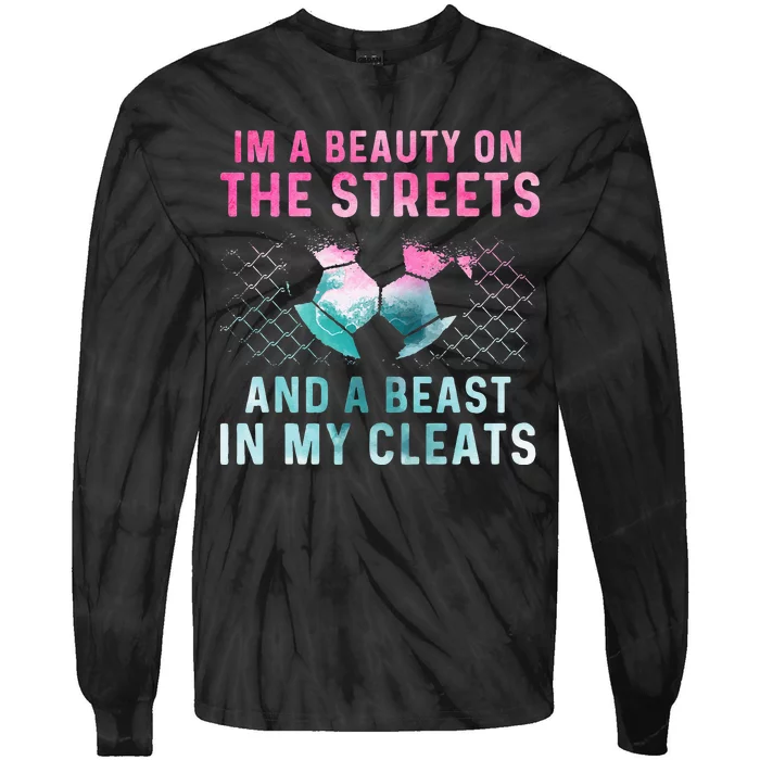 Girl Soccer Player Gifts Team Cleats Mom Goalie Captain Tie-Dye Long Sleeve Shirt