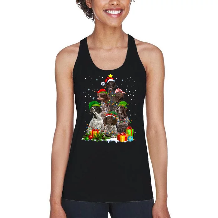 German Shorthaired Pointer Christmas Ree Funny Gsp Mom Women's Racerback Tank