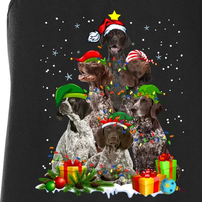 German Shorthaired Pointer Christmas Ree Funny Gsp Mom Women's Racerback Tank