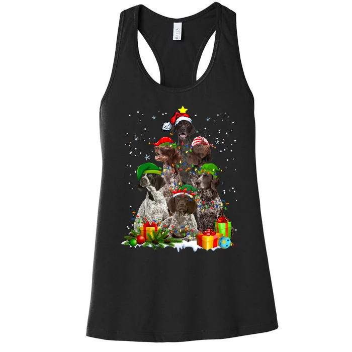 German Shorthaired Pointer Christmas Ree Funny Gsp Mom Women's Racerback Tank