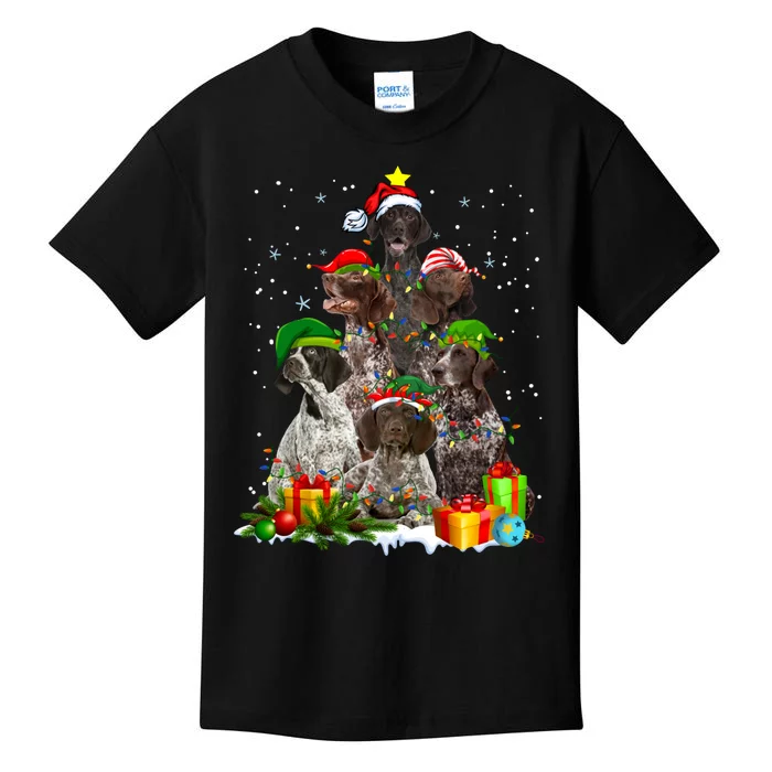 German Shorthaired Pointer Christmas Ree Funny Gsp Mom Kids T-Shirt