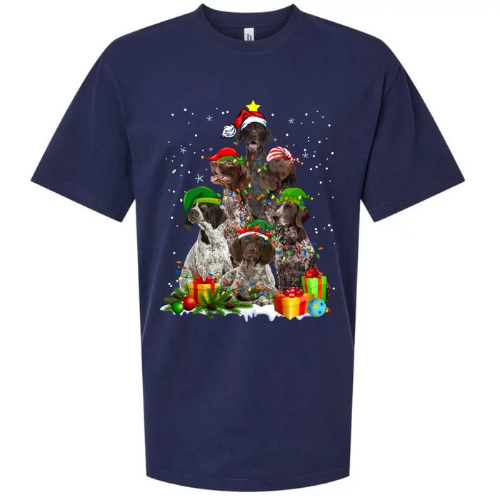 German Shorthaired Pointer Christmas Ree Funny Gsp Mom Sueded Cloud Jersey T-Shirt