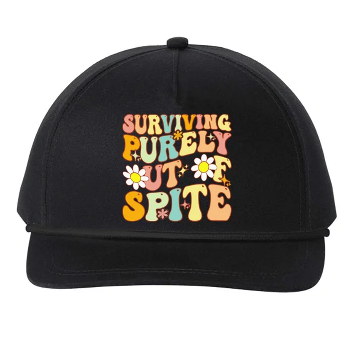 Groovy Surviving Purely Out Of Spite A Humorous Funny Joke Snapback Five-Panel Rope Hat