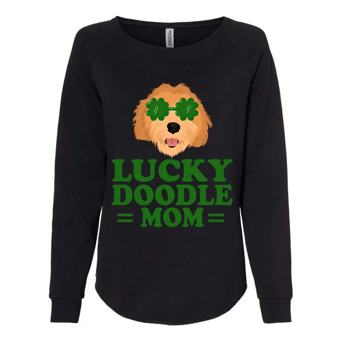 Goldendoodle St Patrick's Day Lucky Doodle Mom Funny Gift Cute Gift Womens California Wash Sweatshirt