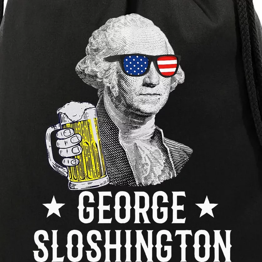 George Sloshington President George Washington Drinking Beer Drawstring Bag