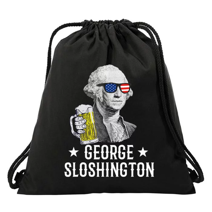 George Sloshington President George Washington Drinking Beer Drawstring Bag