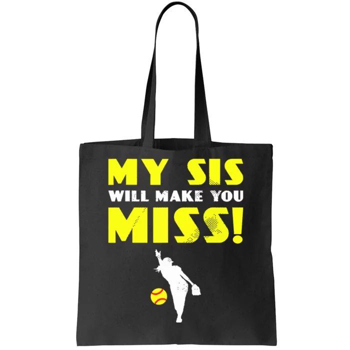 Girl Softball Pitcher Sister Brother Funny Tote Bag