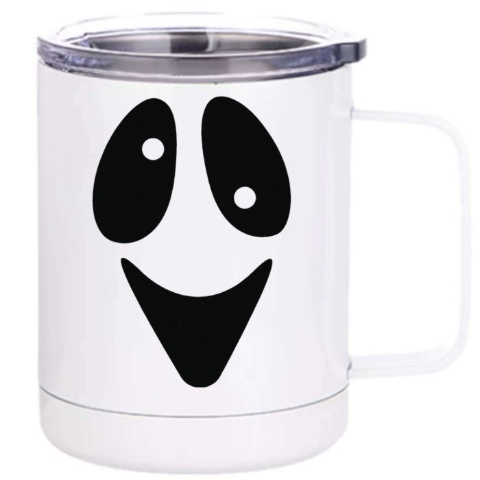 Ghost Spooky Pumpkin Halloween Ghoul Face Boo Eyes Costume Front & Back 12oz Stainless Steel Tumbler Cup