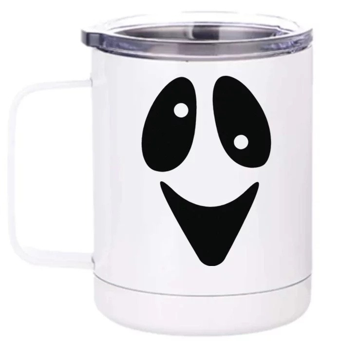 Ghost Spooky Pumpkin Halloween Ghoul Face Boo Eyes Costume Front & Back 12oz Stainless Steel Tumbler Cup