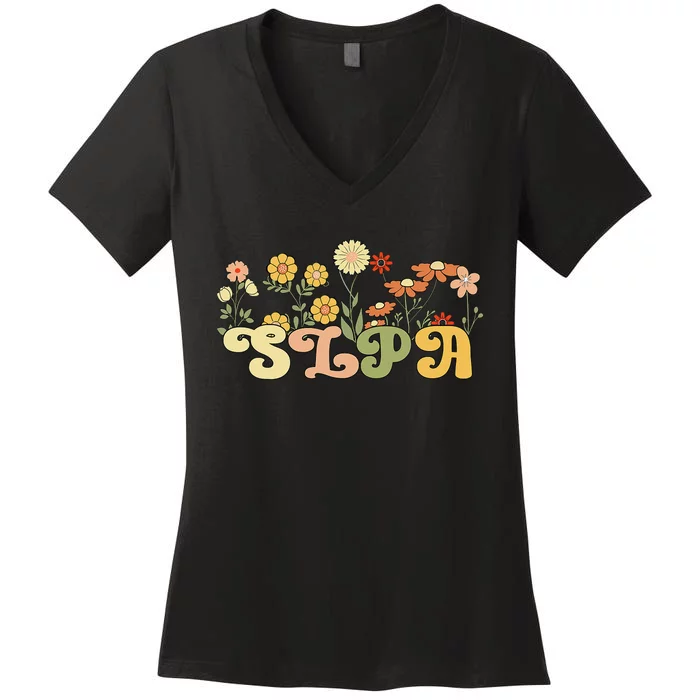 Groovy Speech-Language Pathology Assistant Women's V-Neck T-Shirt