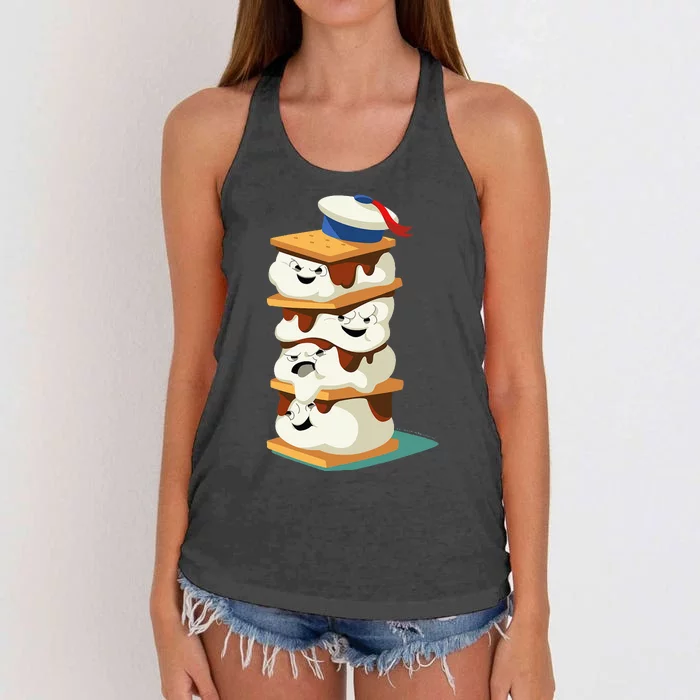 Ghostbuster Stay Puft Marshmallow Women's Knotted Racerback Tank