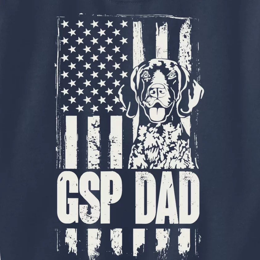 German Shorthaired Pointer Gsp Dad Dog American Flag Kids Sweatshirt