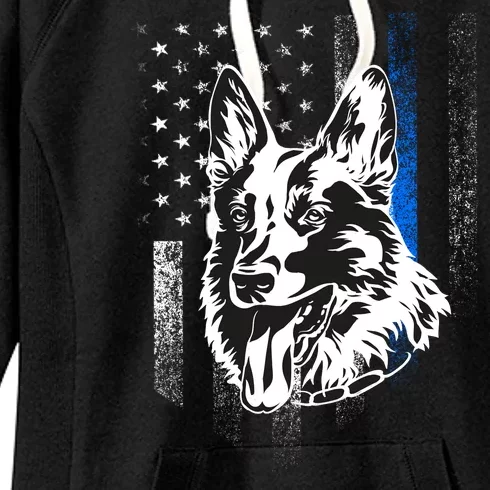 German Shepherd Police Dog Women's Fleece Hoodie