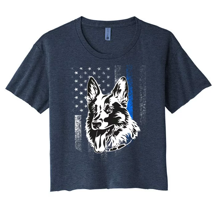 German Shepherd Police Dog Women's Crop Top Tee