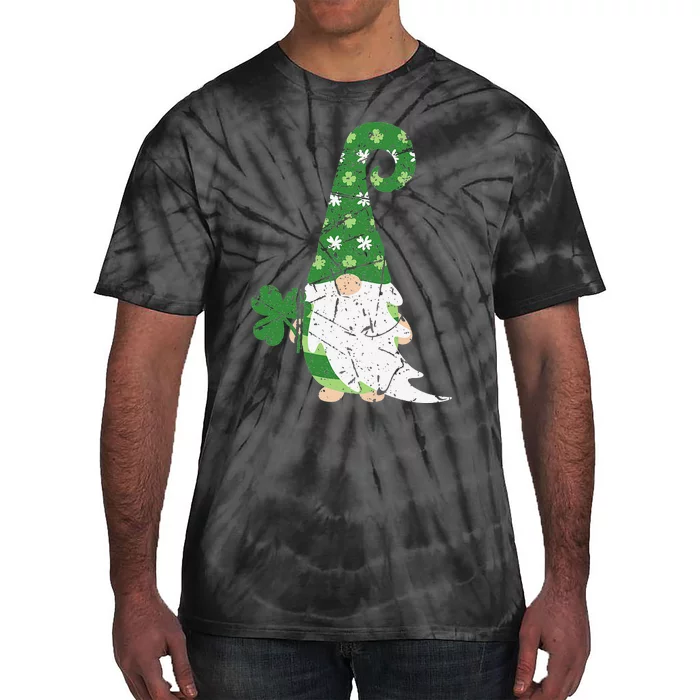 Gnome St. Patricks Day Irish Celebration Shamrock Women Tie-Dye T-Shirt