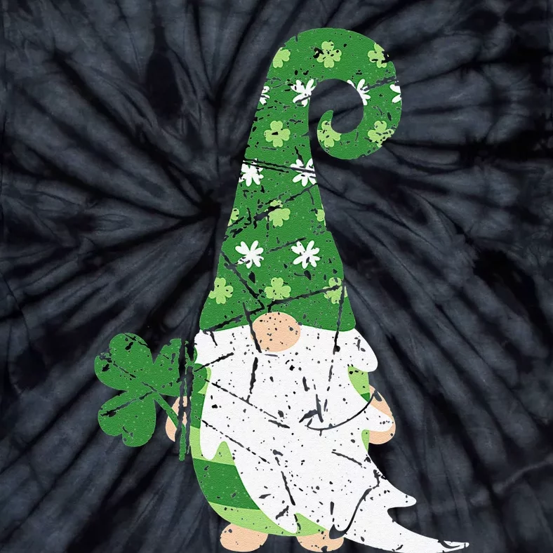 Gnome St. Patricks Day Irish Celebration Shamrock Women Tie-Dye T-Shirt